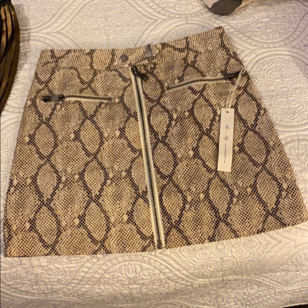 Snakeskin mini skirt